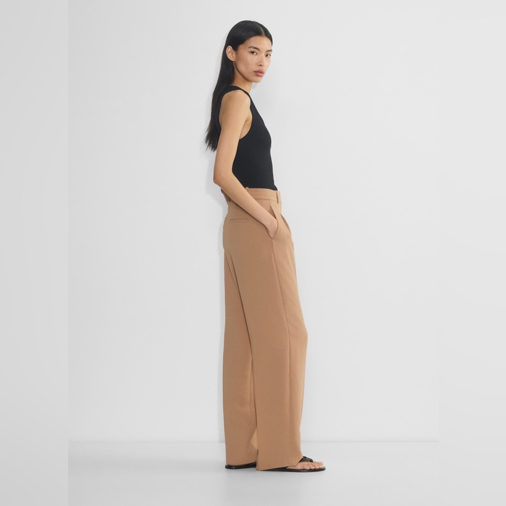 Aritzia Wide Leg Trousers in Camel and Black